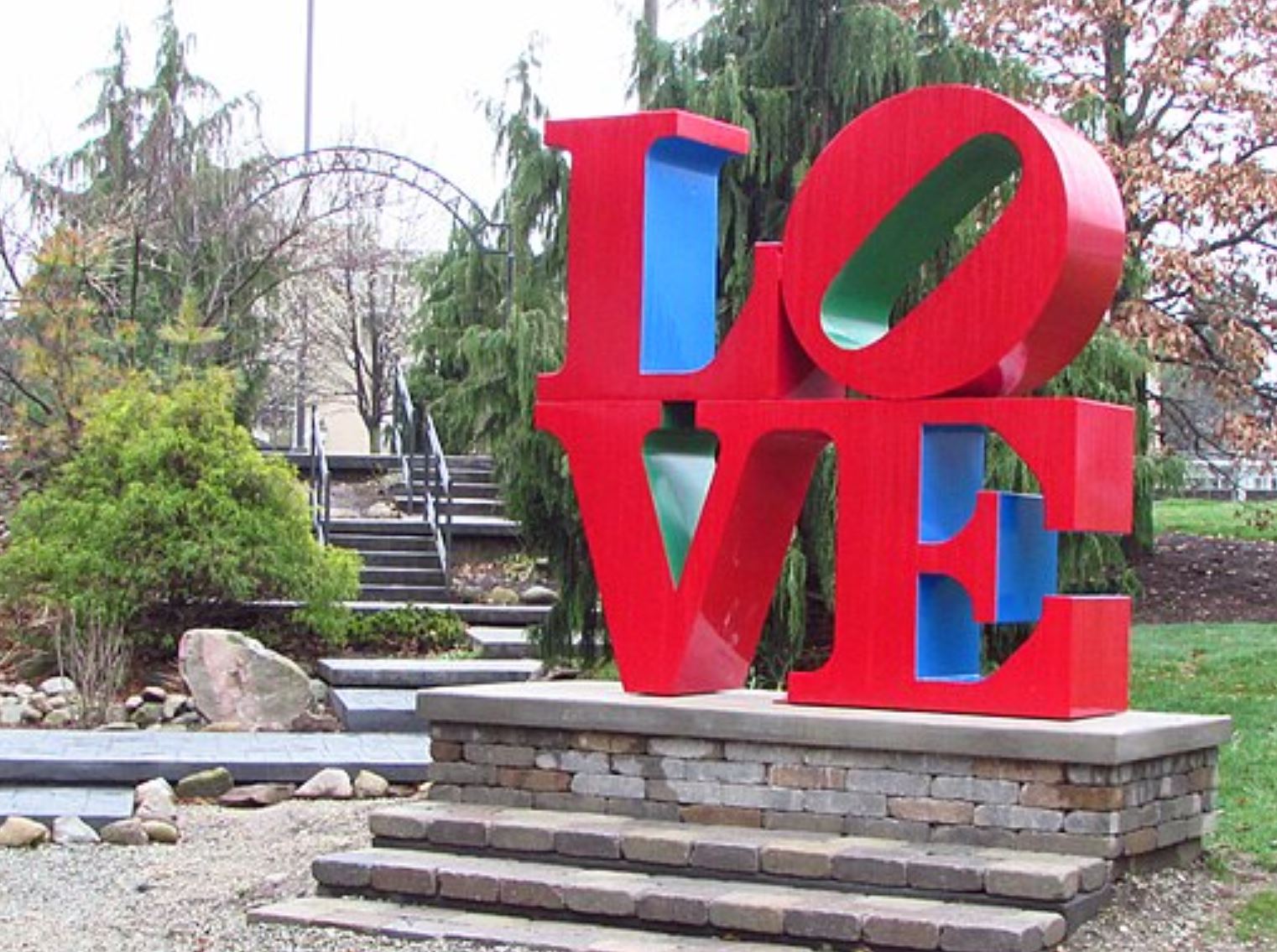 LOVE sculpture in a park